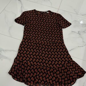 A.L.C. Black and Orange Mini Dress